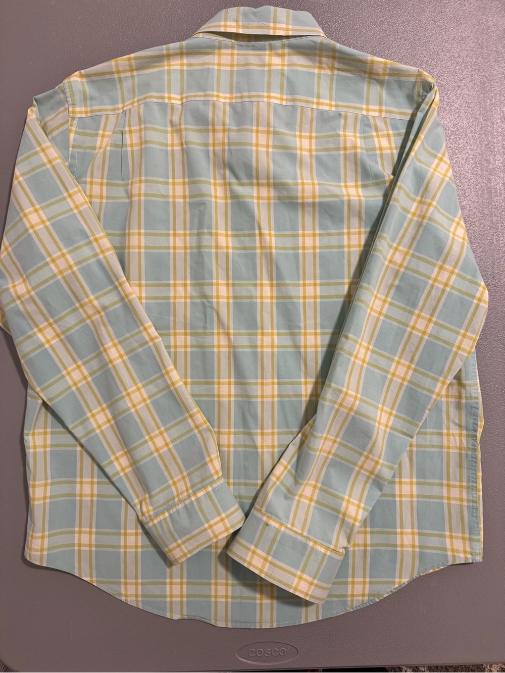 Reed Edward 100% Cotton Light Blue and Yellow Plaid Button-Down Shirt Size L - Picture 6 of 11